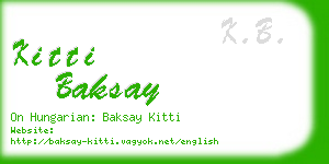 kitti baksay business card